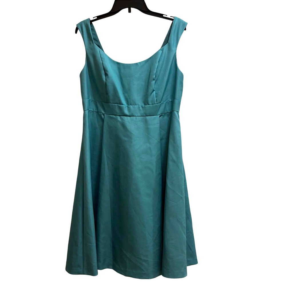 Priscilla of Boston Dress Womens 14 Teal Blue Fit Flare Cocktail Formal Wedding
